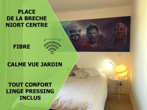 Le Galaxy centre la Brèche wifi calme vue jardin